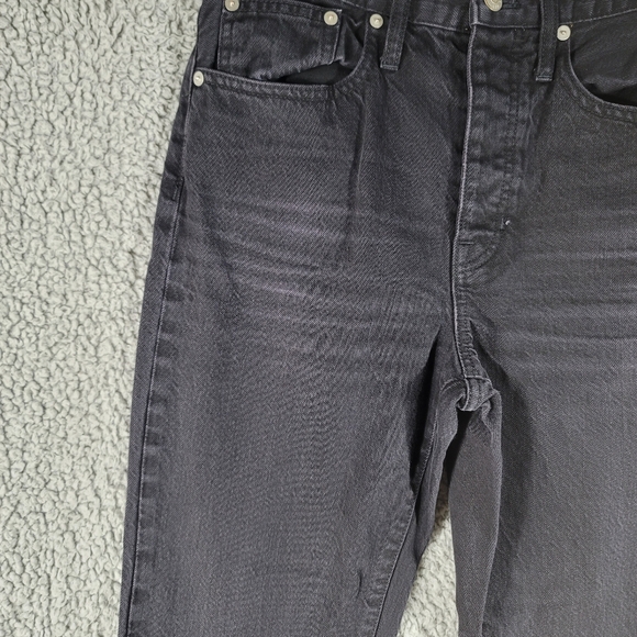 Madewell Jeans Womens 28* Black The Dad Jean Relaxed Baggy Straight Faded Denim - Picture 2 of 14